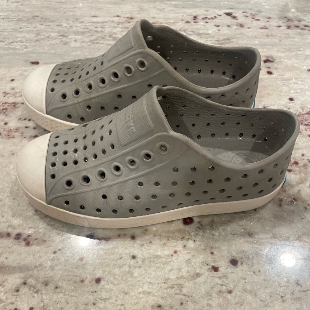 Native Gray Slip-On Shoes.  Child size 11.  GUC due to signs of wear.